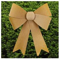 Kit 6 Enfeites Árvore Natal Laço Dourado Veludo 27cm