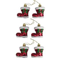 Kit 6 Enfeites Botinhas Decorativa Natalina Pendurar Árvore Kit 6 Enfeites Botinhas Decorativa Natalina Pendurar Árvore