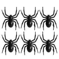 Kit 6 Enfeites para Festa de Halloween Aranhas de Plástico Kit 6 Enfeites para Festa de Halloween Aranhas de Plástico
