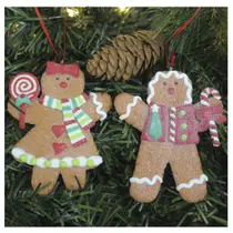 Kit 6 Enfeites Pendente Para Árvore De Natal Biscoito Ginger 11cm Kit 6 Enfeites Pendente Para Árvore De Natal Biscoito Ginger 11cm