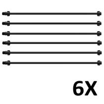 Kit 6 Engate Flexível 1/2 X 50Cm Água Fria Pvc Preto Astra