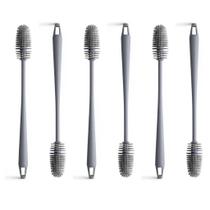 Kit 6 Escova De Lavar Garrafa Mamadeira Copos Multiuso De Silicone 33cm