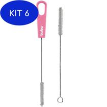 Kit 6 Escova De Limpeza Para Canudo Rosa Buba