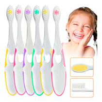 Kit 6 Escovas De Dente Infantil Ultra Macia Coração Kids