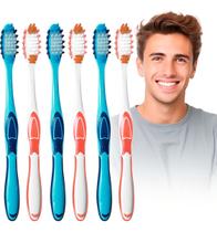 Kit 6 Escovas De Dente Revolution Limpa Bochechas E Língua