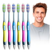 Kit 6 Escovas De Dente Revolution Power Grande Macia Adulto