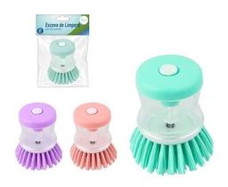 Kit 6 Escovas Lava Louças C/ Reservatório E Dispenser - Atacado Kit 6 Escovas Lava Louças C/ Reservatório E Dispenser - Atacado