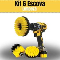 Kit 6 Escovas Rotativa Limpeza para Furadeira Parafusadeira