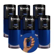 Kit 6 Esmalte Cremoso Azul Tamy Friends 7ml Cor Vibrante Kit 6 Esmalte Cremoso Azul Tamy Friends 7ml Cor Vibrante