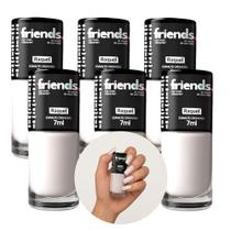 Kit 6 Esmalte Cremoso Branco Raquel Friends 7ml Cor Vibrante Kit 6 Esmalte Cremoso Branco Raquel Friends 7ml Cor Vibrante