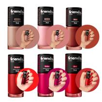 Kit 6 Esmalte Cremoso Nude Terracota Vermelho Friends 7ml Kit 6 Esmalte Cremoso Nude Terracota Vermelho Friends 7ml
