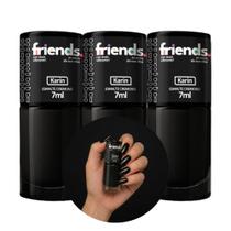 Kit 6 Esmalte Cremoso Preto Karin Friends 7ml Cor Vibrante Kit 6 Esmalte Cremoso Preto Karin Friends 7ml Cor Vibrante