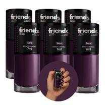Kit 6 Esmalte Cremoso Roxo Sara Friends 7ml Cor Vibrante Kit 6 Esmalte Cremoso Roxo Sara Friends 7ml Cor Vibrante