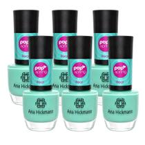 Kit 6 Esmalte Cremoso Verde Claro Ana Hickmann Pop Spring Beat 9ml Kit 6 Esmalte Cremoso Verde Claro Ana Hickmann Pop Spring Beat 9ml