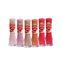 Kit 6 Esmalte Dailus Coleção Morango do Amor Longa Duração Cores Novas