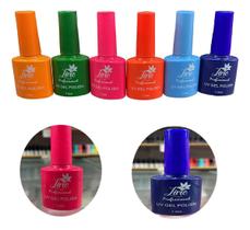 Kit 6 Esmalte Em Gel Novidade Seca Cabine Led Lírio 7,5 Ml