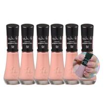 Kit 6 Esmalte Nude Panqueca Doce Efeito Gel Cremoso 5Free Vult 8ml