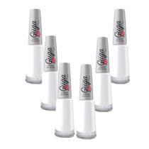 Kit 6 Esmalte para Unhas Cremoso Cor Copo de Leite Branco 8ml Guga