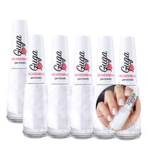 Kit 6 Esmalte para Unhas Rendinha Perolado Renda Branco 202 8ml Guga