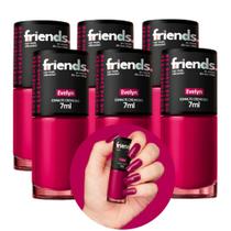 Kit 6 Esmalte Rosa Cremoso Evelyn Friends 7ml Cor Vibrante Kit 6 Esmalte Rosa Cremoso Evelyn Friends 7ml Cor Vibrante