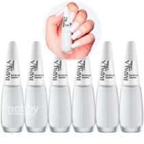 Kit 6 Esmaltes Branco Cremoso Impala Atacado Manicure