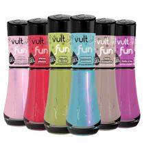 Kit 6 Esmaltes Cremosos Efeito Gel Vult Fun Vegan 8ml