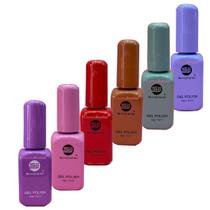 Kit 6 Esmaltes Em Gel Coleção Vibrantes 10Ml Cores