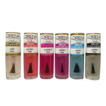 Kit 6 Esmaltes Extra Brilho Perfumado Top Coat Lorena 9ml Unha Secagem Rápida Kit 6 Esmaltes Extra Brilho Perfumado Top Coat Lorena 9ml Unha Secagem Rápida