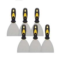 Kit 6 Espátula De Aço Lisa Com Cabo Emborrachado 3'' 0,7Mm Kit 6 Espátula De Aço Lisa Com Cabo Emborrachado 3'' 0,7Mm