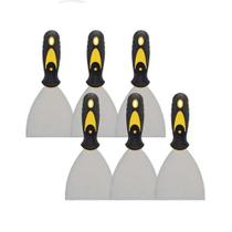 Kit 6 Espátula De Aço Lisa Com Cabo Emborrachado 4'' 0,7mm Kit 6 Espátula De Aço Lisa Com Cabo Emborrachado 4'' 0,7mm