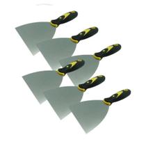 Kit 6 Espátula De Aço Lisa Com Cabo Emborrachado 5'' 0,7Mm Kit 6 Espátula De Aço Lisa Com Cabo Emborrachado 5'' 0,7Mm