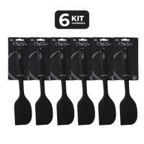 Kit 6 espatula de silicone preta pro 28 cm 230 c