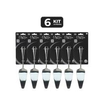 Kit 6 espatula para bolo inox 23 cm