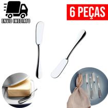 Kit 6 Espátula para Manteiga Patê e Geleia de Aço Inox Cozinha Multiuso
