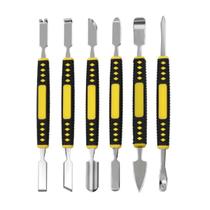 Kit 6 espátulas de metal profissional Te-666 Kit 6 espátulas de metal profissional Te-666