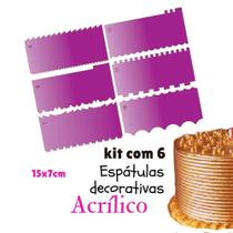 KIT 6 ESPÁTULAS DECORATIVAS PARA BOLO 15X7 CM CONFEITARIA ES4 (7 a 12)