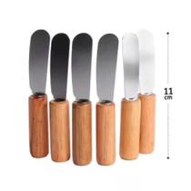 Kit 6 Espátulas P/ Manteiga Geleia Patê Em Inox Cabo Madeira Kit 6 Espátulas P/ Manteiga Geleia Patê Em Inox Cabo Madeira