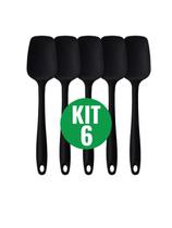 KIT 6 Espátulas Reta De Silicone Quadrada grande Espátula antiaderente