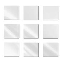 Kit 6 Espelho Adesivo Quadrado Plastico 15cm X 15cm X 0,1cm