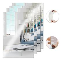 KIT 6 Espelho Flexível Adesivo Decorativo Retangular 30x20cm