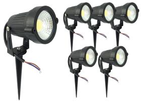 Kit 6 Espeto De Jardim Luminária Spot Luz Led De Alto Brilho 7w 110v/220v