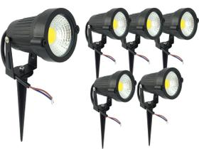 Kit 6 Espeto De Jardim Luminária Spot Luz Led De Alto Brilho 7w 110v/220v - Negócio de Gênio