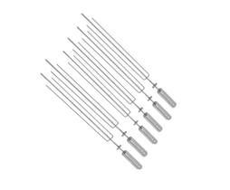 Kit 6 Espeto Tridente Para Grill Giratória Inox