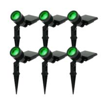 Kit 6 Espetos 30w Solar Led Iluminação De Jardim Luz Verde