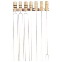 Kit 6 Espetos 59 Cm Churrasco + Garfo + Porta Espeto Brinde Kit 6 Espetos 59 Cm Churrasco + Garfo + Porta Espeto Brinde