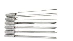 Kit 6 Espetos Em Inox Para Churrasqueiras Com 34Cm Lamina