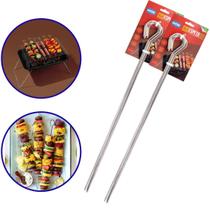 Kit 6 Espetos Espetinhos Simples Churrasquinho Churrasco Aço Cromado - MOR