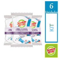 Kit 6 Esponja Mágica Scotch Brite Remove Manchas e Riscos 3M Kit 6 Esponja Mágica Scotch Brite Remove Manchas e Riscos 3M