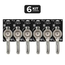 Kit 6 espremedor inox para limao 20cm