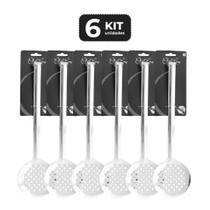 Kit 6 espumadeira inox com virola 34,5 cm Kit 6 espumadeira inox com virola 34,5 cm